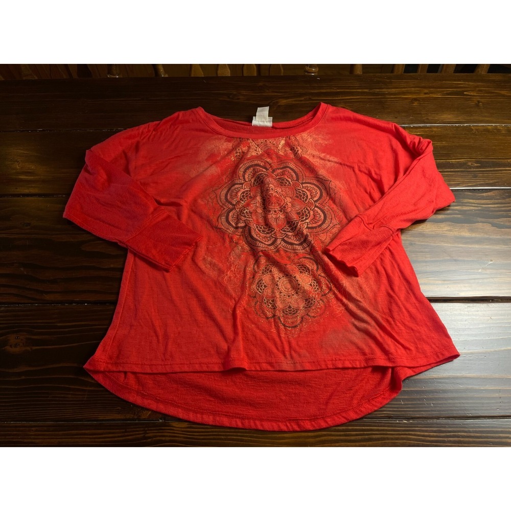 Tru Self Shirt, Women's Plus Size 2X, Salmon, 3/4 Sleeve, Gold, Long Sleeve